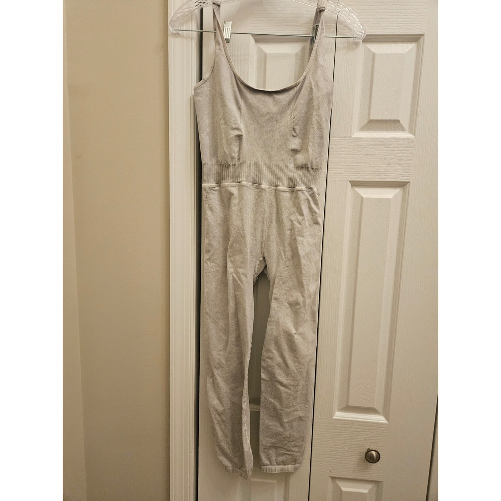 FP Movement Good Karma Jumpsuit Grey M/L Acid Wash Strappy Back Activewear